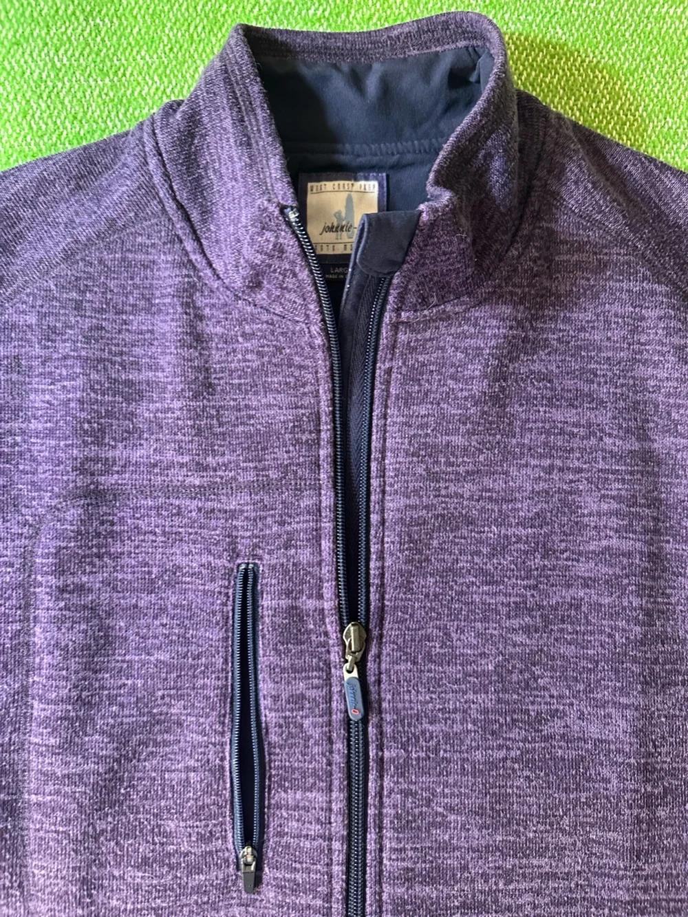Johnnie-O Men’s Purple Full-Zip Fleece Vest